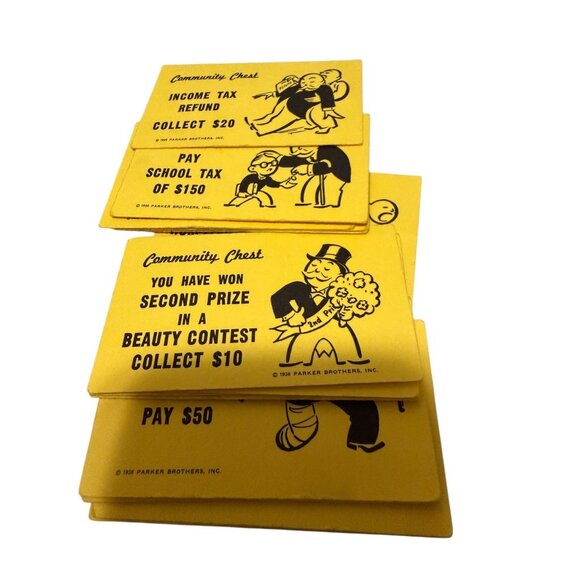Monopoly Game Title Deed Community Chest Card Set Replacement Pieces Complete - Picture 2 of 10
